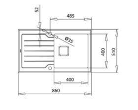 Teka 115100021 - Fregadero DIAMOND RS15 1C1E 86 1 Cubeta Reversible