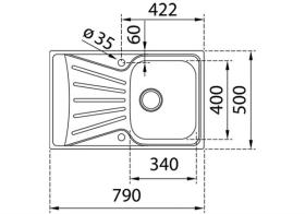 Teka 115120035 - Fregadero encastrado STARBRIGHT 45 E-XP 1C 1E izquierda