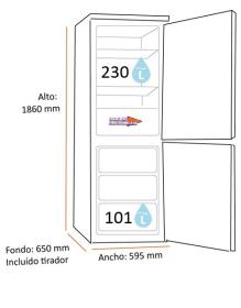 Zanussi ZNME32EU0 - Frigorífico combi Inox Antihuellas 186 x 59,5 x 65 cm