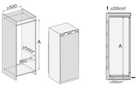 Miele K 7444 D - Frigorífico integrado de 1 puerta de 139,5 x 55,9 x 54,6 cm
