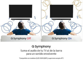 Samsung HW-Q60T/ZF - Barra de Sonido 5.1ch Q-Symphony envolvente 3D
