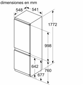 Balay 3KIE734F - Frigorífico integrado de 177.2 x 54,1 cm Clase E