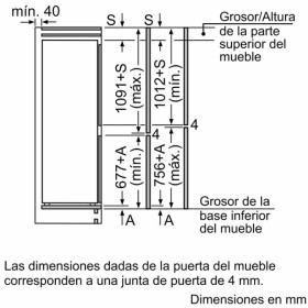 Balay 3KIE734F - Frigorífico integrado de 177.2 x 54,1 cm Clase E