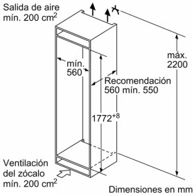 Frigorífico Combi Integrable BALAY 3KIE734F (No Frost - 177.2 cm - 260 L -  Blanco)