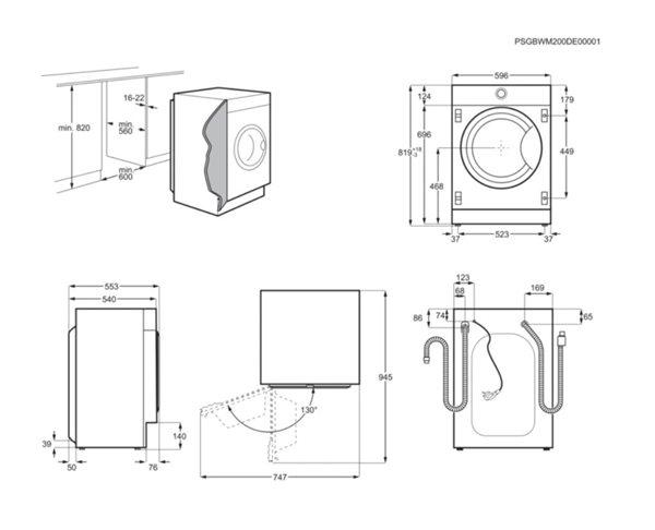 Electrolux EN7F4722AN - Lavadora Integrable SensiCare 7 Kg 1200 Rpm