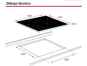 Teka IBC 63100 BF - Placa inducción de 3 zonas 60cm Zona 30 cm
