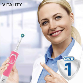 Oral B - Cepillo de Dientes Eléctrico Vitality 100 CrossAction Rosa
