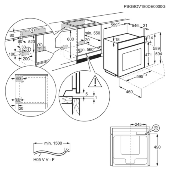 Aeg bps535160w instalacion bajo placa