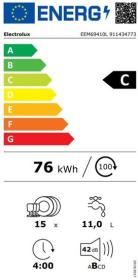 Electrolux EEM69410L - Lavavajillas Integrado 60cm 15 Cubiertos Clase C
