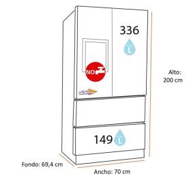 Hisense RF632N4WIE - Frigorífico French Door 200x70cm Clase E Inox