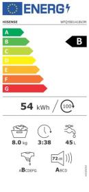 Hisense WFQY801418VJM - Lavadora con vapor de 8kg Clase B 1400 rpm