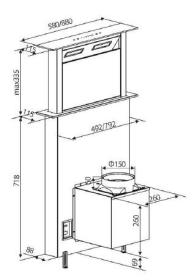 Haier HADD9SS6B - Campana de encimera 90cm 605 m3/h Negro Clase B