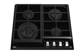 Teka GZC 64320 XB - Placa de Gas Butano 60 Cm 4 Fuegos ExactFlame Negra