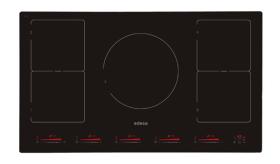 Edesa EIM-9530 R - Placa de Inducción 5 Zonas 90 Cm 9 Potencias+Booster