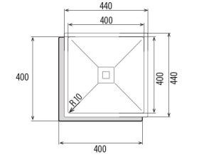 Cata CB 40-40 P R10 - Fregadero Bajo Encimera 1 Cubeta Cuadrada Inoxidable