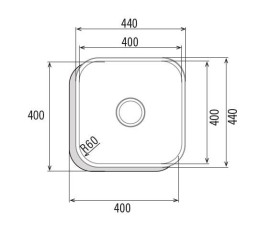 Cata CBP 40-40 - Fregadero Bajo Encimera 1 Cubeta Cuadrada Mueble de 50 Cm