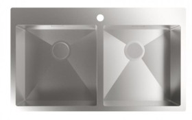 Cata CBS-2 40-40 R10 - Fregadero Sobre Encimera 2 Cubetas Cuadradas Inox