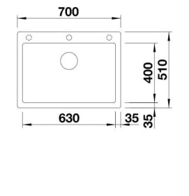 Blanco PLEON 8 - Fregadero Silgranit 1 Cubeta Mueble 80 cm Blanco