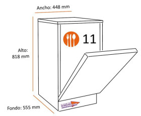 Beko DIS48120 - Lavavajillas Integrado 45 cm 3ªBandeja 11 cubiertos E