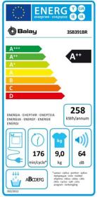 Balay 3SB391BR - Secadora Bomba de Calor 9Kg Clase A++ Blanco