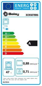 Balay 3CB5878B6 - Horno Compacto 45 Cm Serie Cristal Blanco 47 Litros