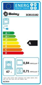 Balay 3CB5151B2 - Horno Multifunción Compacto 45 cm Cristal Blanco