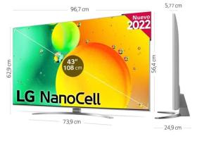 LG 43NANO786QA - Smart TV (2022) 43" Nanocell UHD 4K con Wifi