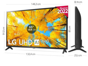 LG 65UQ75006LF - Smart TV (2022) 65" 4K UHD con Wifi Integrado