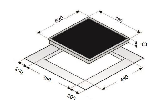 Exquisit EKI 643F - Placa FlexInducción 60 Cm 3 Zonas PowerBooster Negra