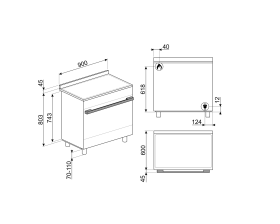 Cocina 90×60 cm Negro CPF9GMBL1