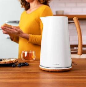 Cecotec 01480 - Hervidor de Agua ThermoSense 400 White Woody 1.7L