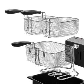 Princess 185000 - Freidora Semiprofesional 5L 3270W 3 Cestas Inox