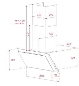 Teka DVI 88 Infinity G1 - Campana decorativa inclinada Negro Mate 80 cm