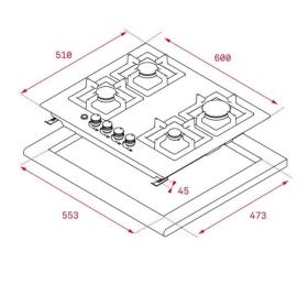 Teka EFX 60.1 2G 2H AI AL - Placa Mixta 60cm Gas Butano y Vitrocerámica