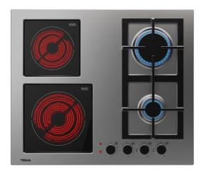 Teka EFX 60.1 2G 2H AI AL - Placa Mixta 60cm Gas Butano y Vitrocerámica