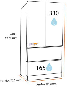 Samsung RF50A5202S9ES - Frigorífico 3 puertas 177.6 Cm Inox Clase F
