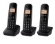 Panasonic KX-TGB613SPB - Tres teléfonos inalámbricos en color negro