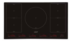 Cata INSB 9012 BK - Placa FlexInducción 90cm 5 Zonas Bisel Frontal Negro