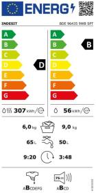 ndesit BDE 96435 9WB SPT - Lavasecadora 9/6Kg 1400rpm Clase D Blanco