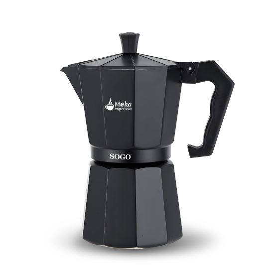 Sogo CAF-SS-7615 Cafetera Moka 9 Tazas Aluminio Negro