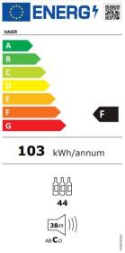 Haier HAKWBD 60 - Vinoteca 44 Botellas 2 Zonas Clase F Iluminación LED