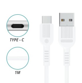 Tm Electron GO3523 - Cable Conexión USB a tipo C de PVC 1 metro Blanco