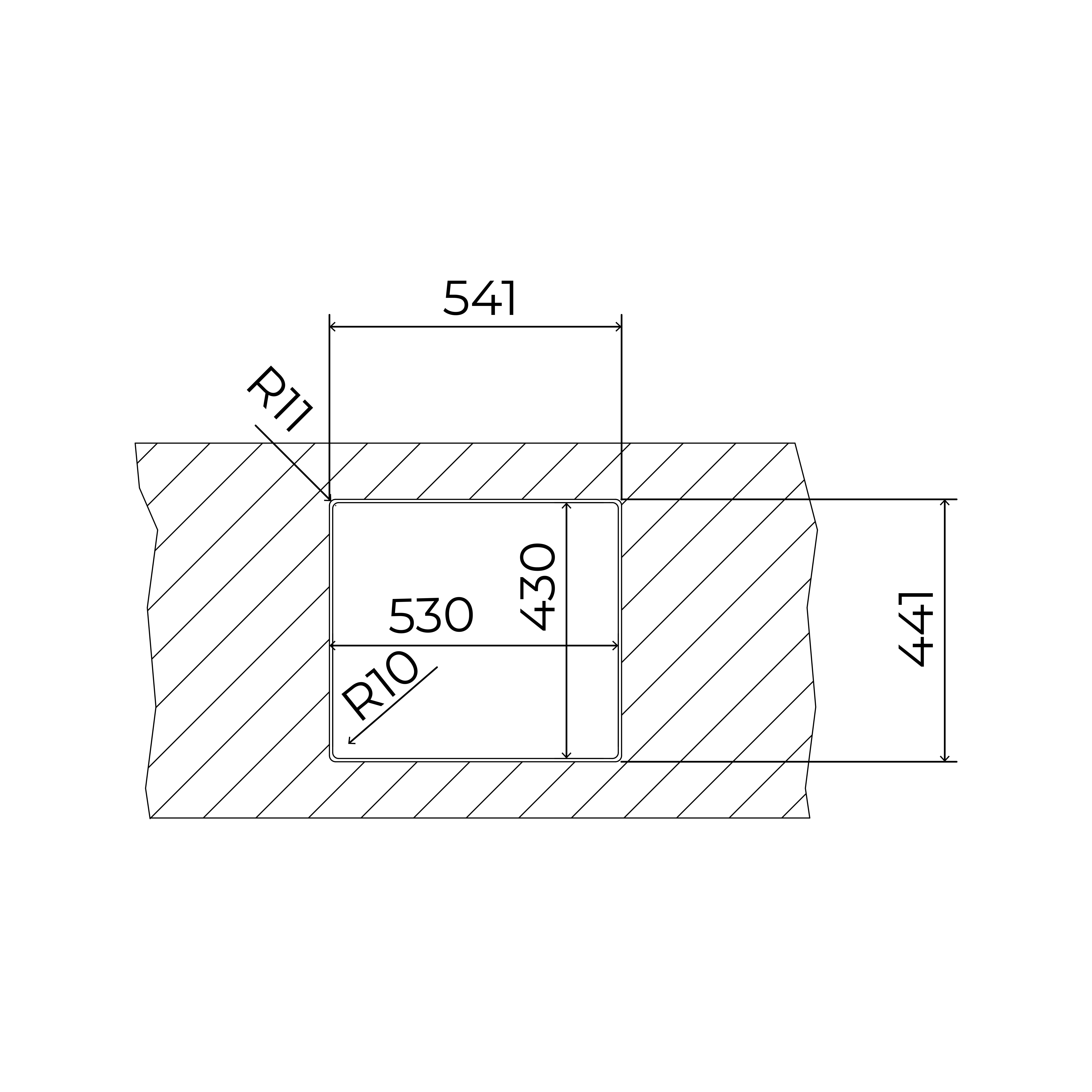 Flexlinea rs15 50 40 m fx fortinox drawing 4 flush
