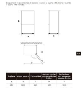Midea MDRB380FGF02A - Frigorífico Combi NoFrost 180x54.5cm Clase F Inox