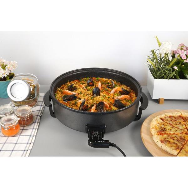 Paellera Elettrica SOGO - 42 Cm, 1500W, Termostato Fino A 240°C, Antiaderente SENZA PFOA
