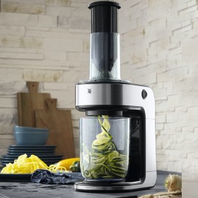 02WMF Kult X - Espiralizador de Verduras con 3 Accesorios de corte 80W Inox