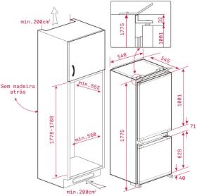 Ci3 330 nf Teka CI3 330 NF EU - Frigorífico Combi Integrado 177.5x54x54.5cm Clase F