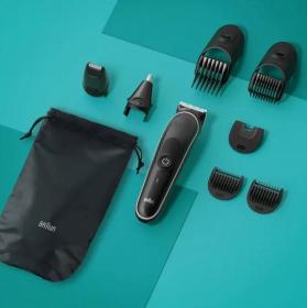 Braun mgk3440 recortadora 8 en 1 barba y pelo inalámbrica con funda (2)