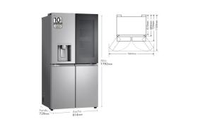 Frigorífico American Combi InstaView ™, Clasificación E, 638 L, Acero texturizado antihuellas