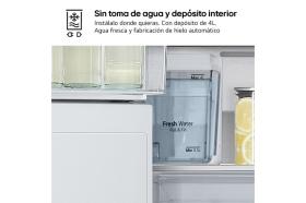 Frigorífico American Combi InstaView ™ ancho 83cm, Clasificación E, 508 L, Acero texturizado antihuellas